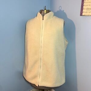 Talbots Cream Fleece Vest